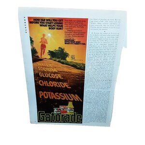 1980 Gatorade Gives Body What Its Thirsty For Original print ad Vintage 80s